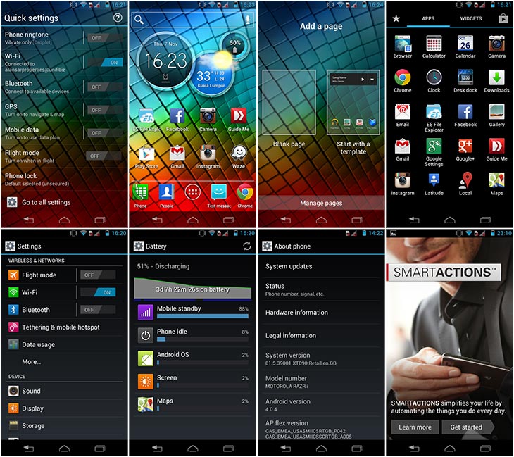 Motorola RAZR i dengan sistem operasi Android 4.0.4 Ice Cream Sandwich