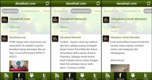 Paparan Facebook Page di aplikasi Android Denaihati