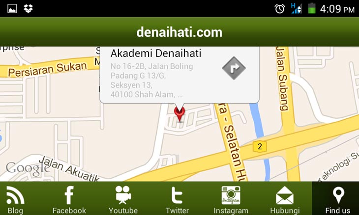 Peta Akademi Denaihati di aplikasi Android Denaihati