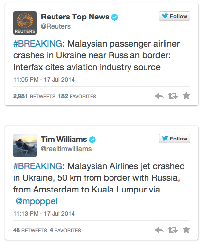 tweet MH17 terhempas
