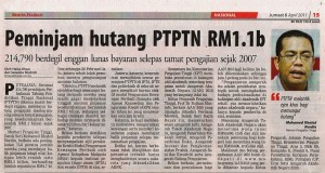 Berita hutang PTPTN