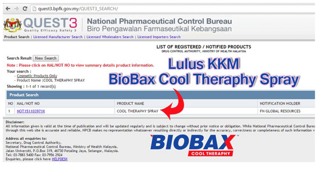 Biobax hilangkan sakit dalam masa 10 saat