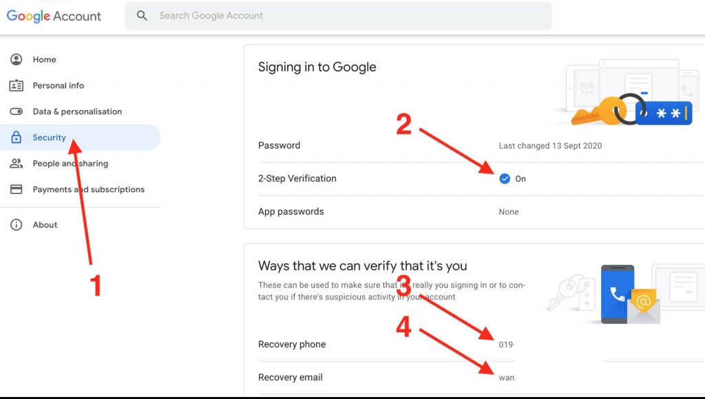 Gmail 2 step verification