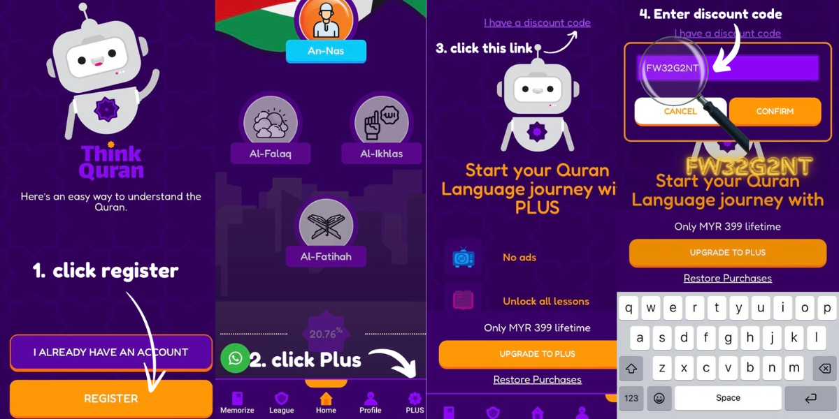 Cara-cara download aplikasi Think Quran di app store dan play store