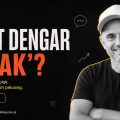 Advertisement banner with bold white and orange text 'TAKUT DENGAR TIDAK?', a smiling man in a cap on the right, and smaller Indonesian copy about not letting fear of rejection hold you back.