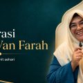 Banner announcing Inspiras i Dr. Wan Farah; smiling woman in a cream hijab speaks into a microphone with Think Quran logo in the corner, on a teal background.