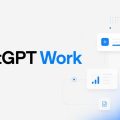 Intro banner: 'ChatGPT Work' with abstract blue UI cards on the right and a light gray background.